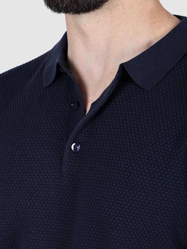 Structured knit polo