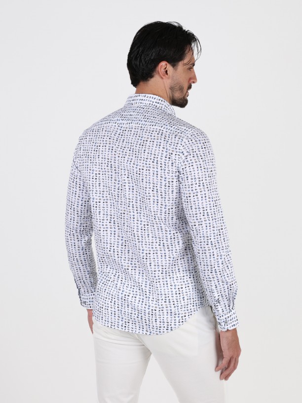 Casual shirt with print slim fit