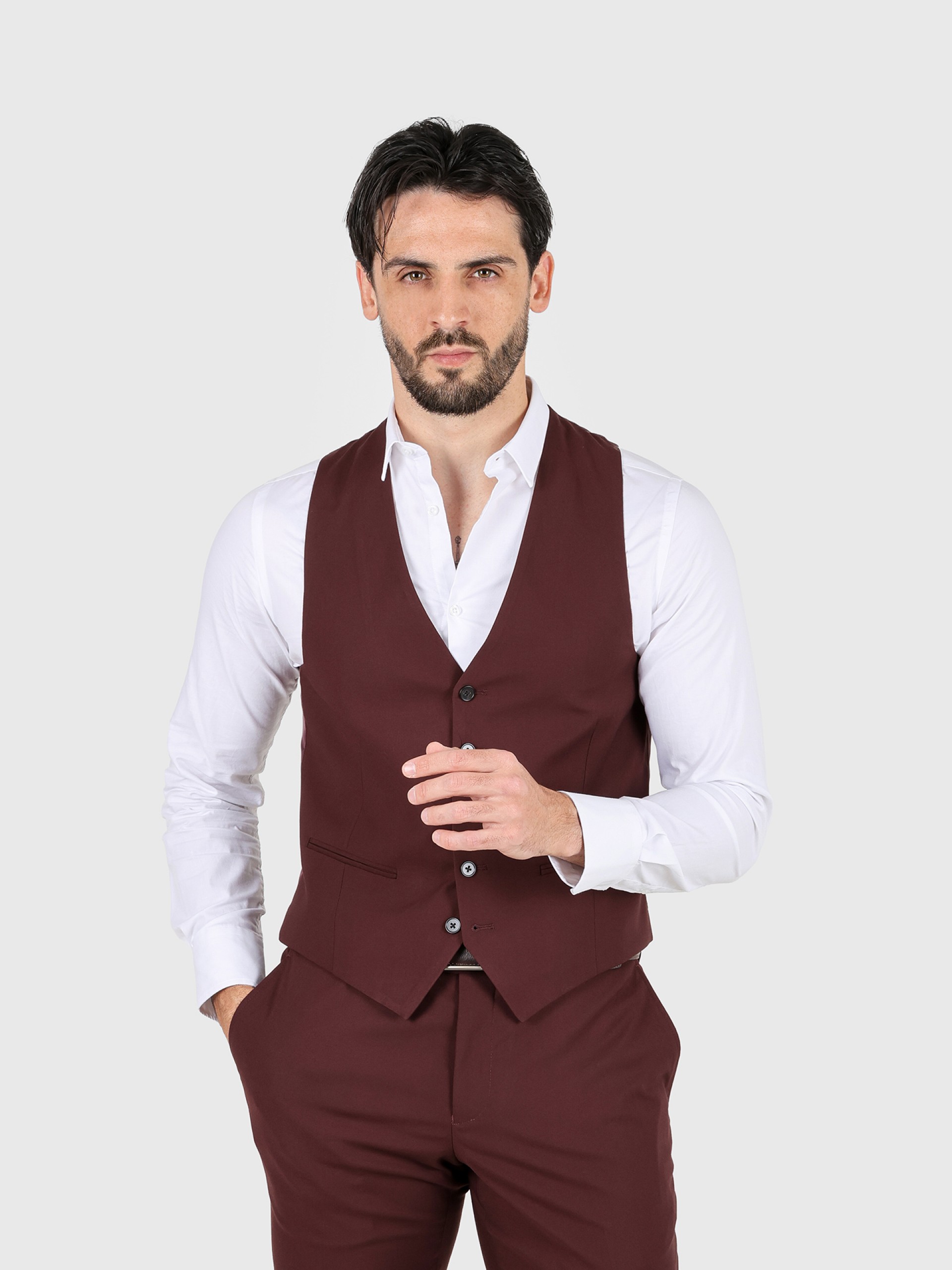Colete clássico liso slim fit