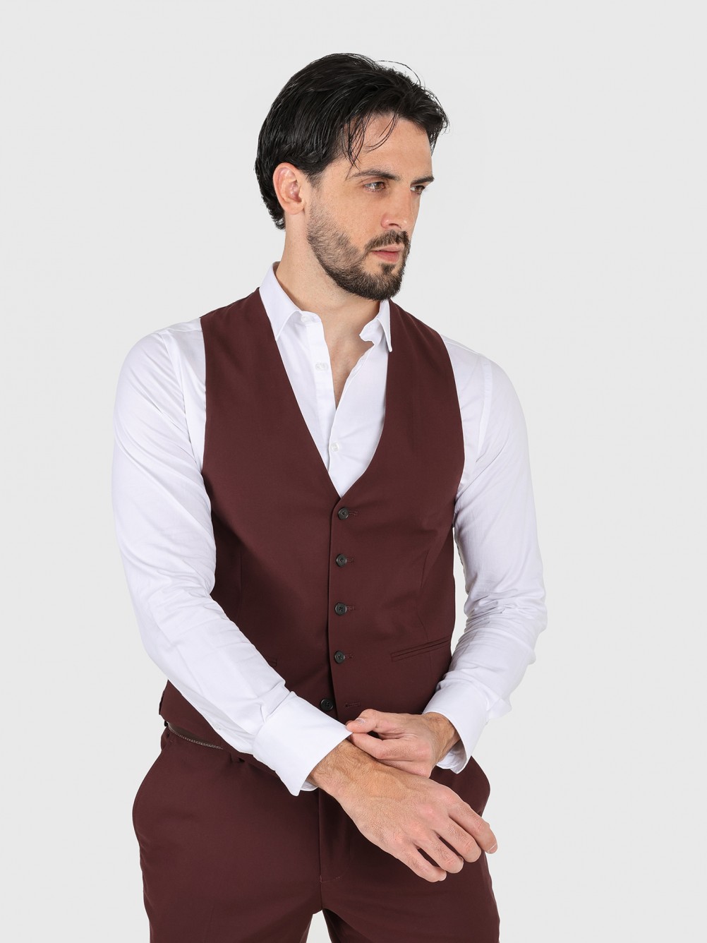 Colete cl�ssico liso slim fit