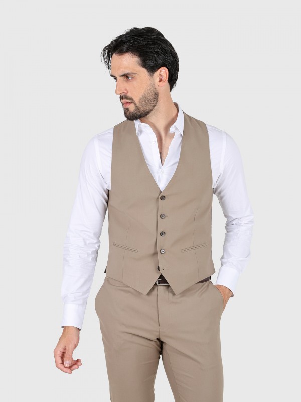 Chaleco clsico liso slim fit