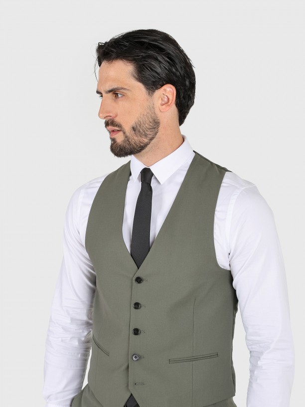 Chaleco clsico liso slim fit