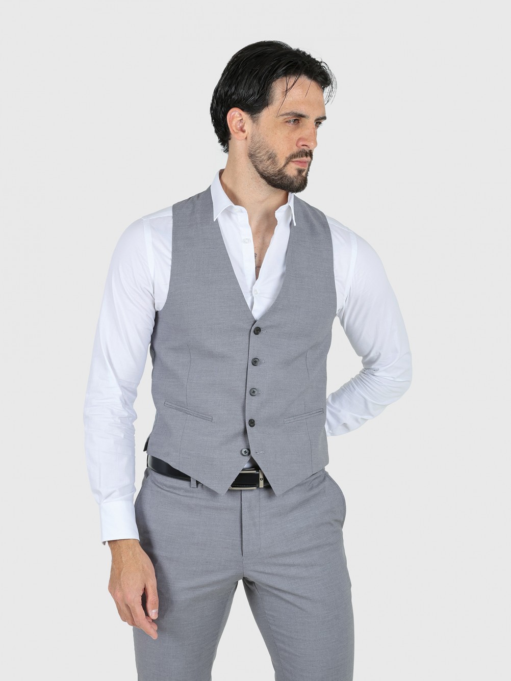 Colete clássico liso slim fit