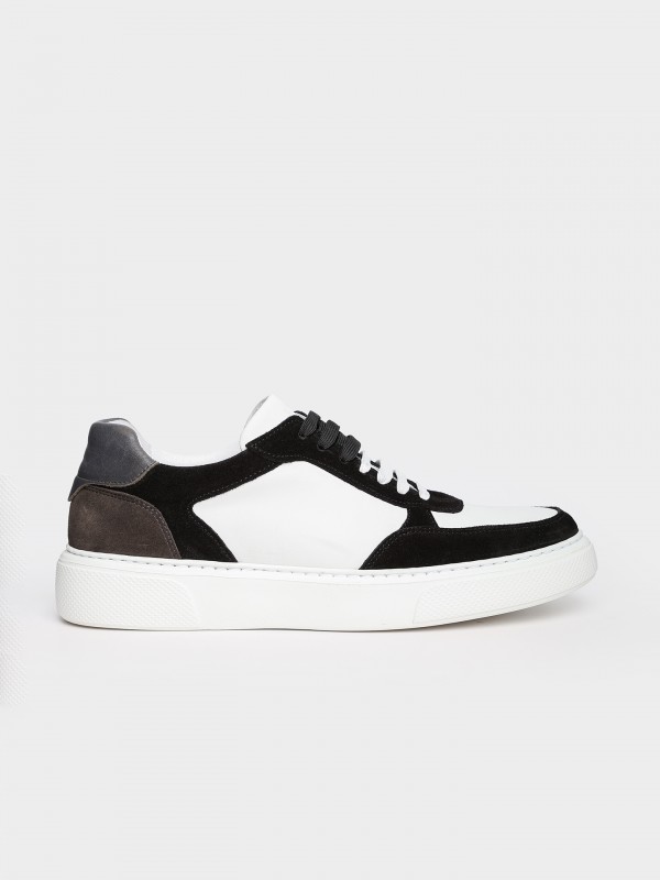 Sapatilha em pele combinada Sapatilha em pele combinada