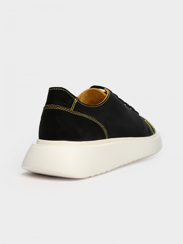 Deportivo de piel suela ancha Deportivo de piel suela ancha