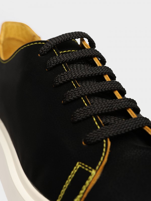 Deportivo de piel suela ancha Deportivo de piel suela ancha