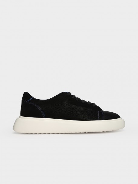 Wide-soled leather sneakers Wide-soled leather sneakers