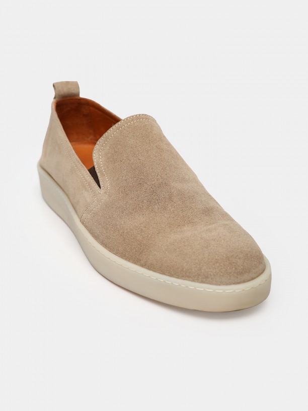 Sapato casual de pele croute