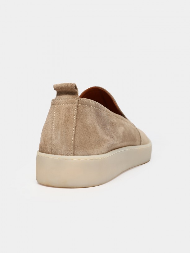 Sapato casual de pele croute
