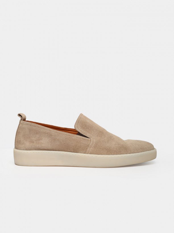 Sapato casual de pele croute