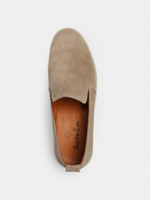 Sapato casual de pele croute