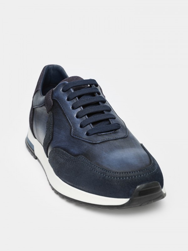 Sapatilha de pele combinada Sapatilha de pele combinada