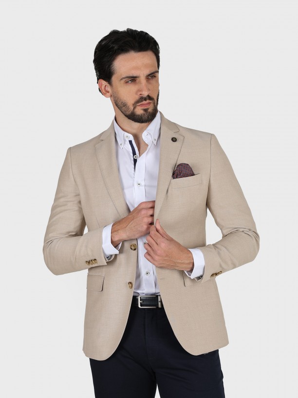 Structured blazer with micro pattern