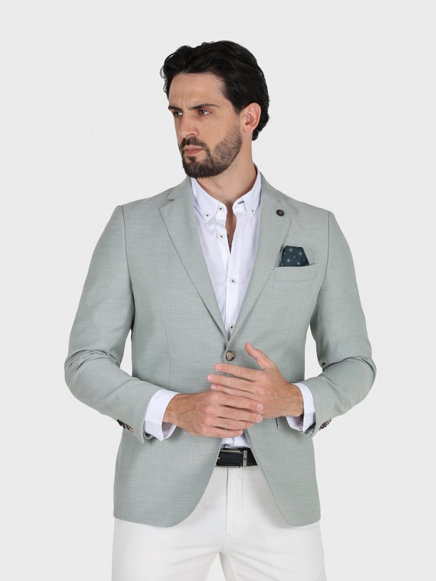 Structured blazer with micro pattern