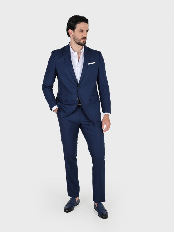 Regular fit micro pattern suitth waistcoat