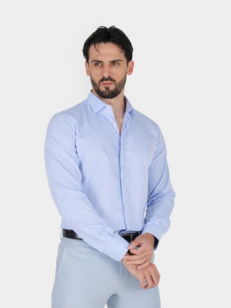 Camisa cl�ssica lisa slim fit