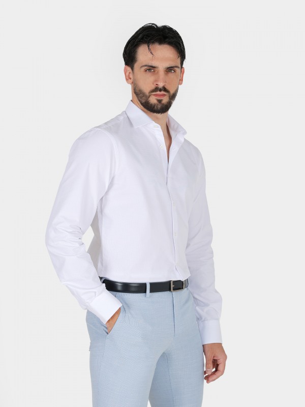 Regular fit shirt with micro pattern