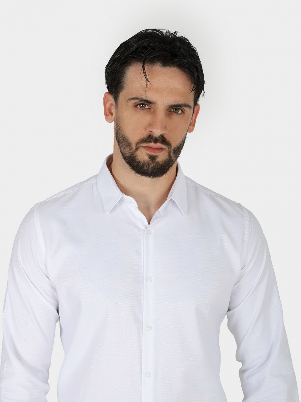 Slim fit shirt with micro pattern