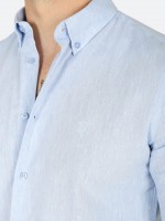 Camisa lisa de linho e algod�o