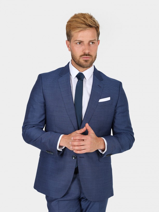 Suit with micro pattern 100% Marzotto wool