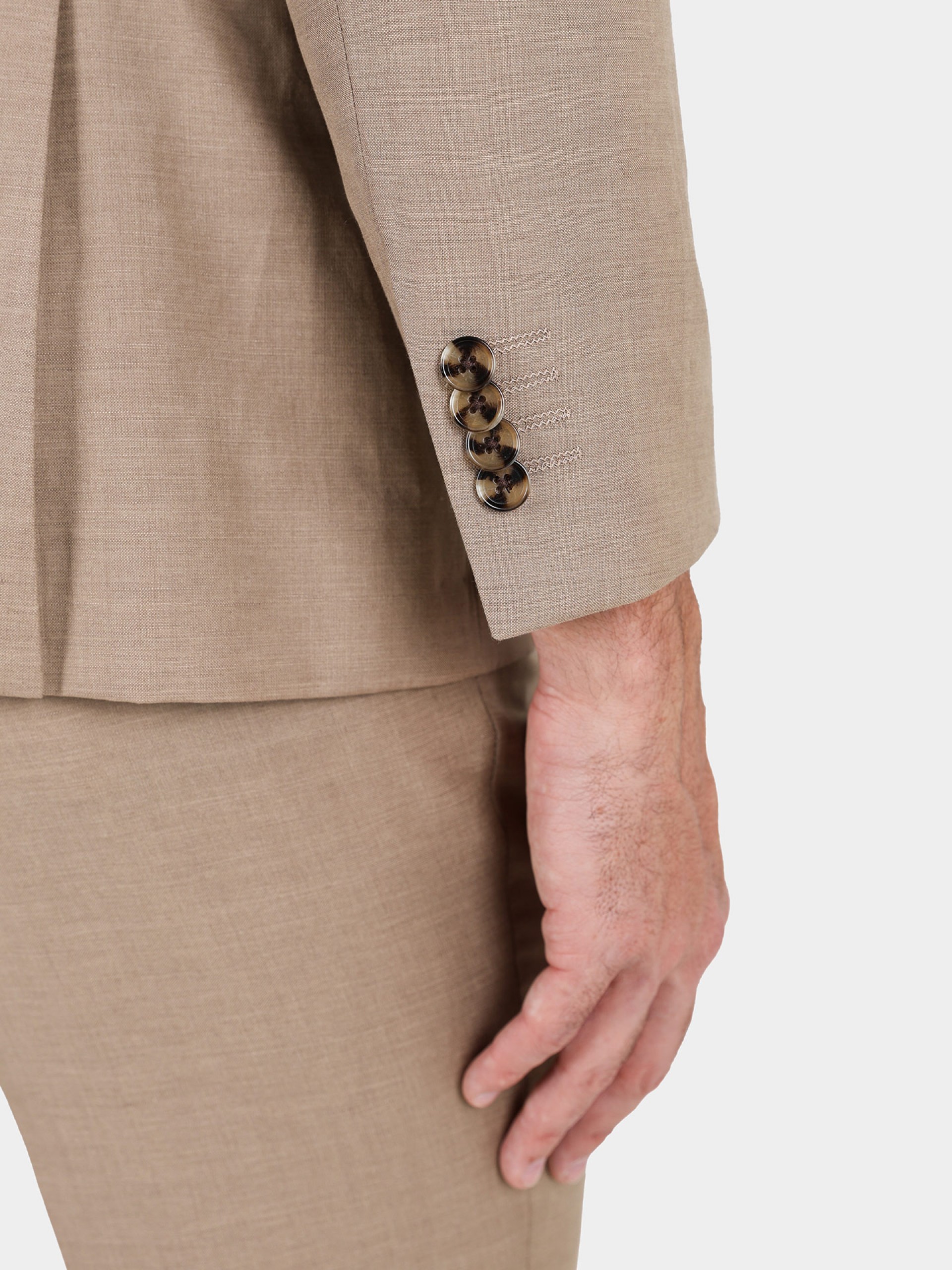 Slim fit plain linen suit