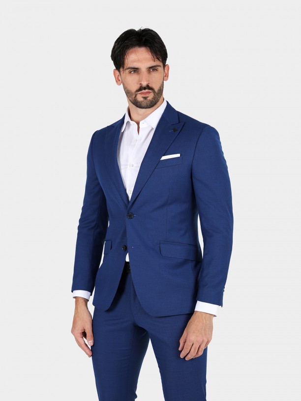 Fato de micro estrutura slim fit