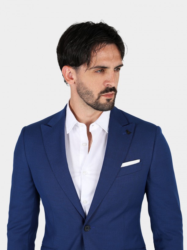 Fato de micro estrutura slim fit