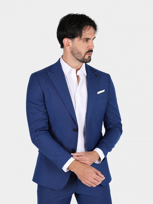 Fato de micro estrutura slim fit