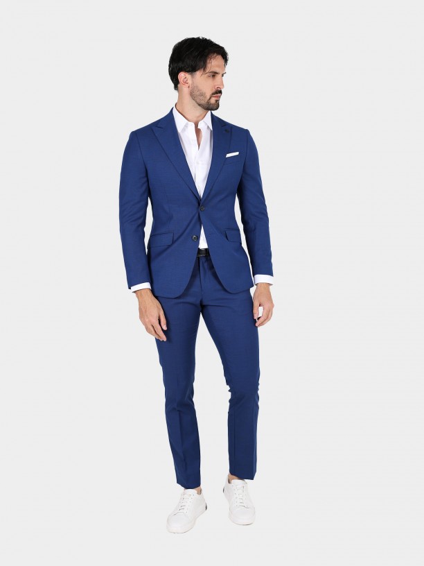 Fato de micro estrutura slim fit