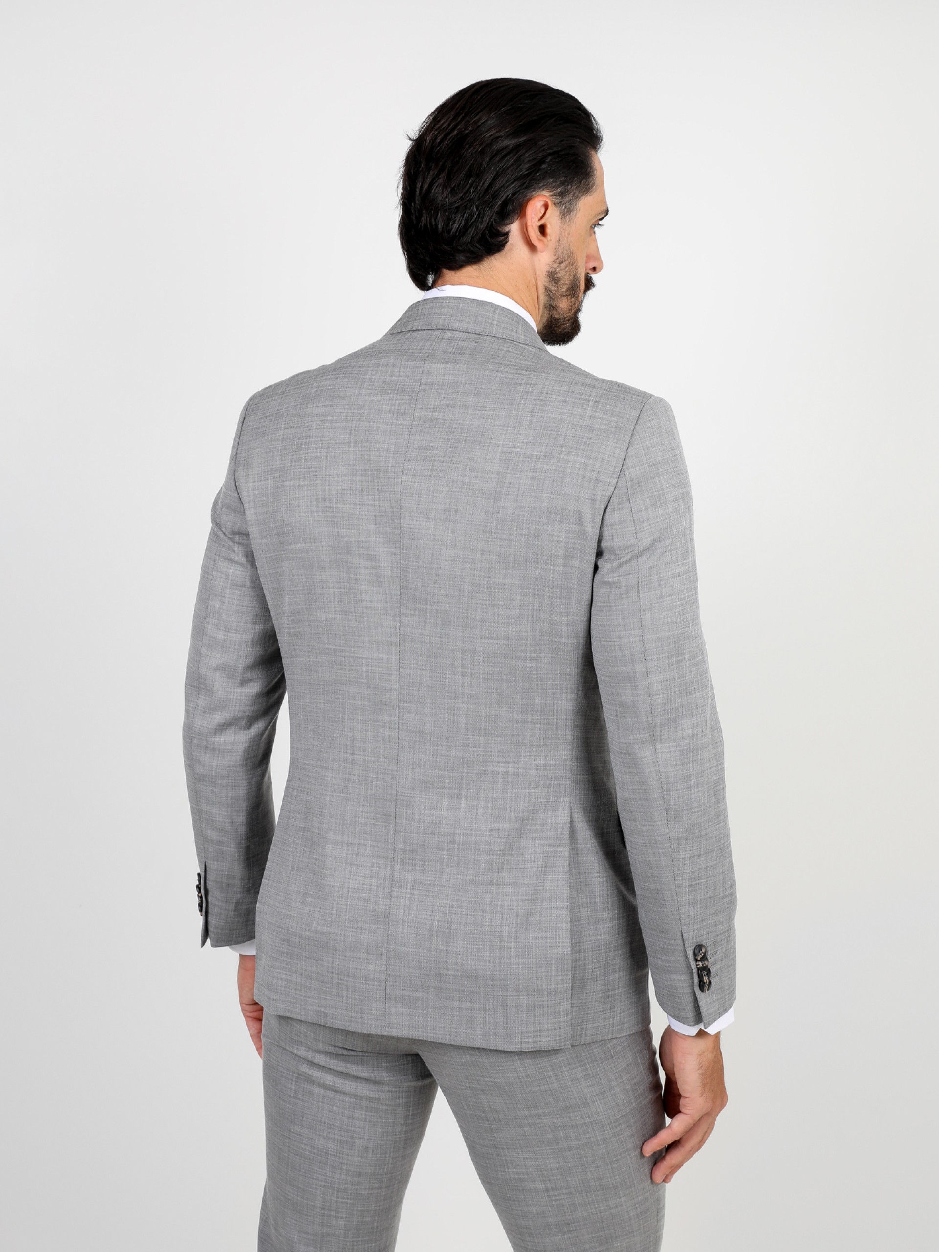 Slim fit plain suit with vest