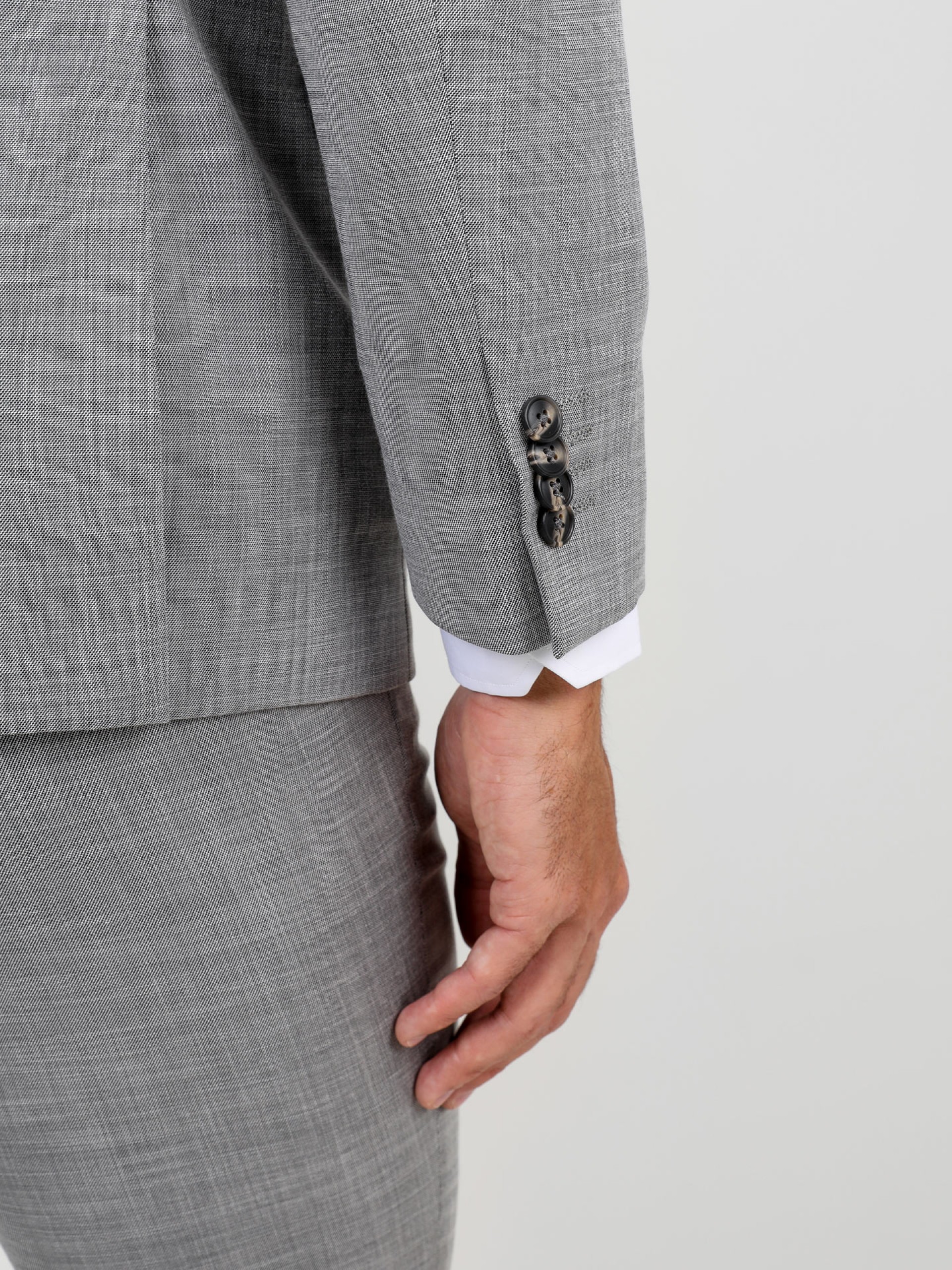 Slim fit plain suit with vest