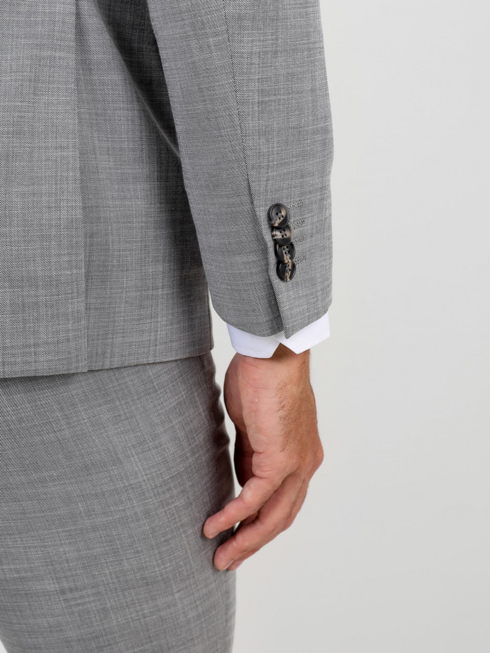 Fato liso slim fit com colete