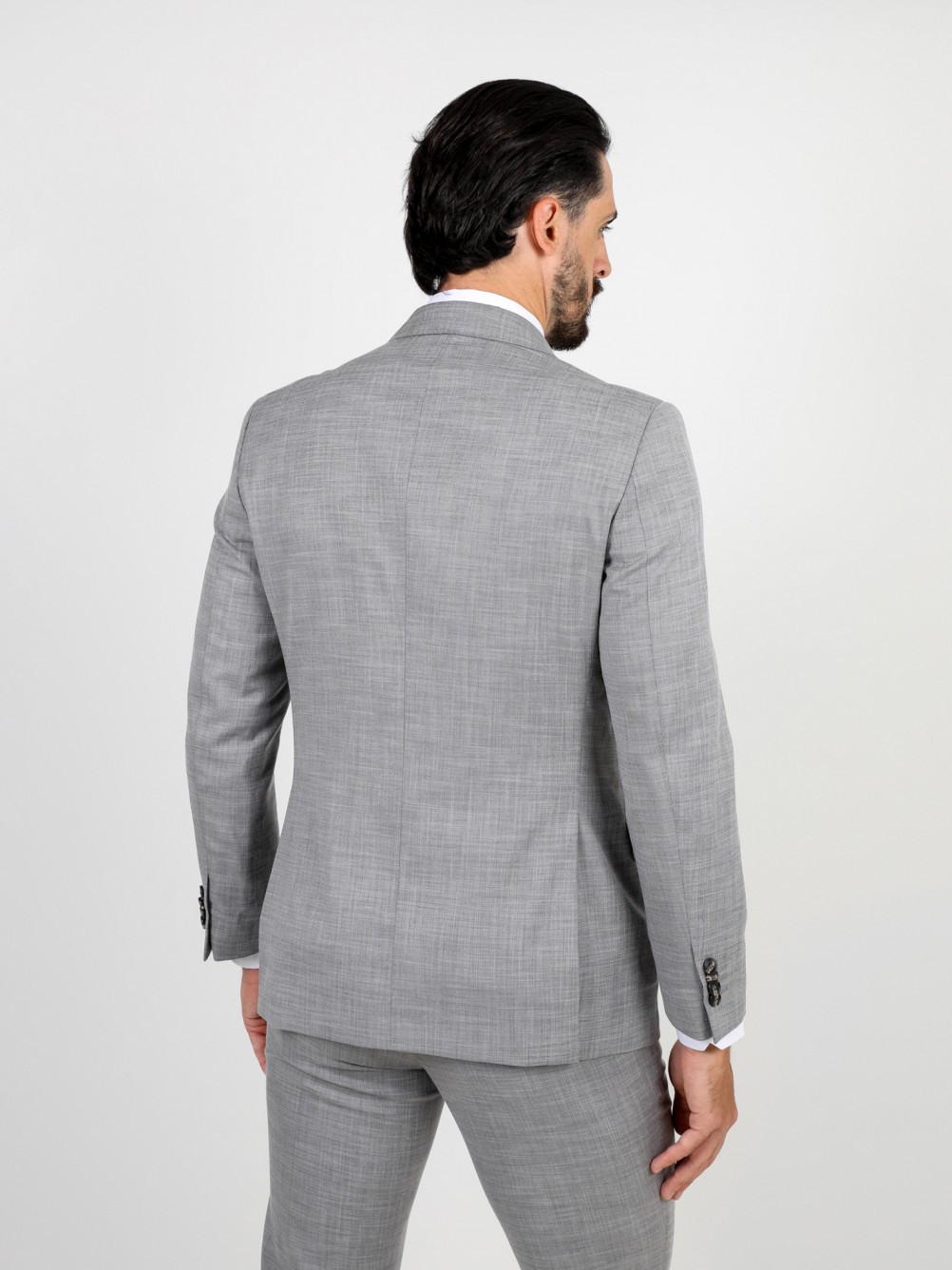 Fato liso slim fit com colete