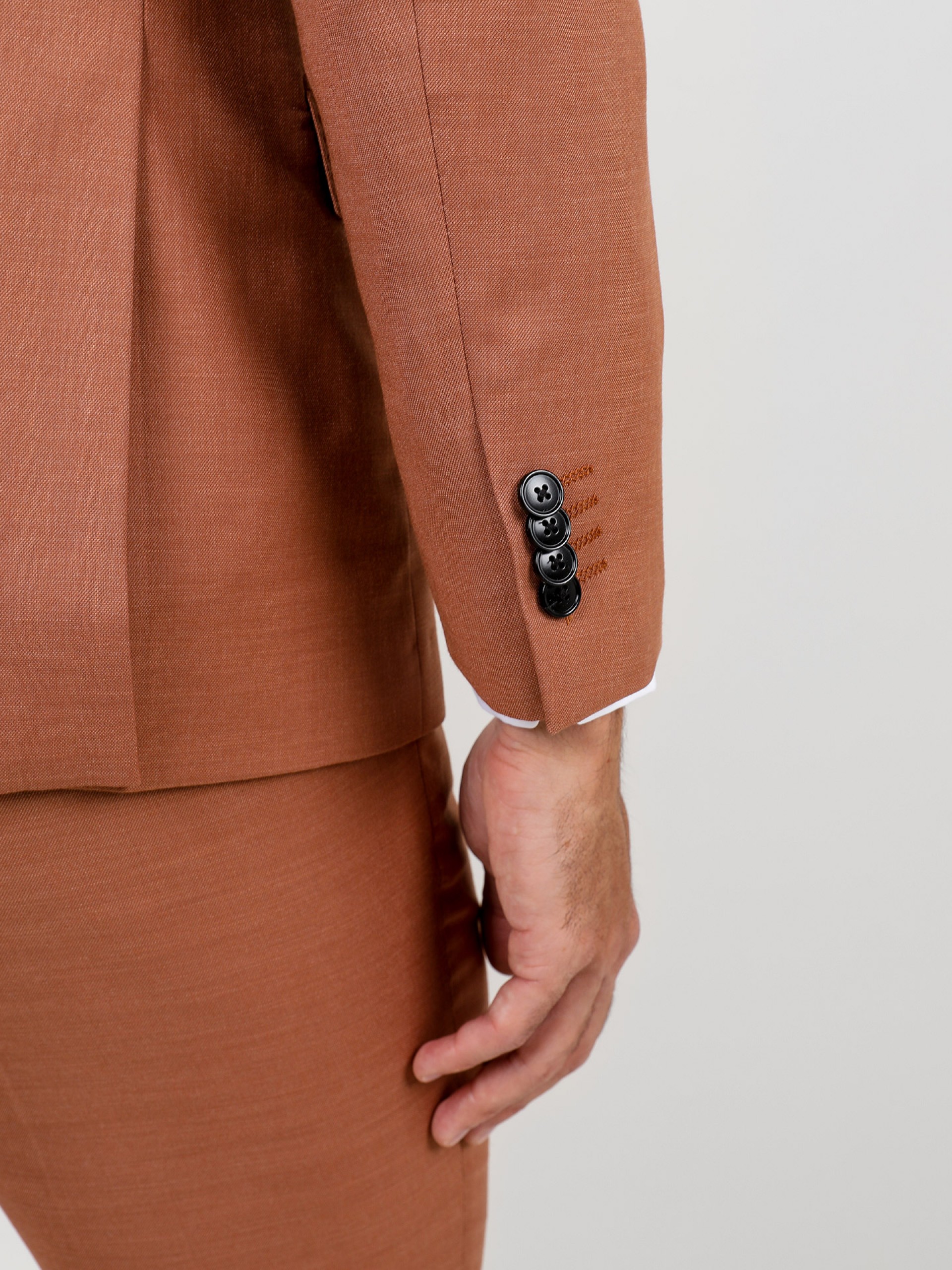 Slim fit plain suit with vest