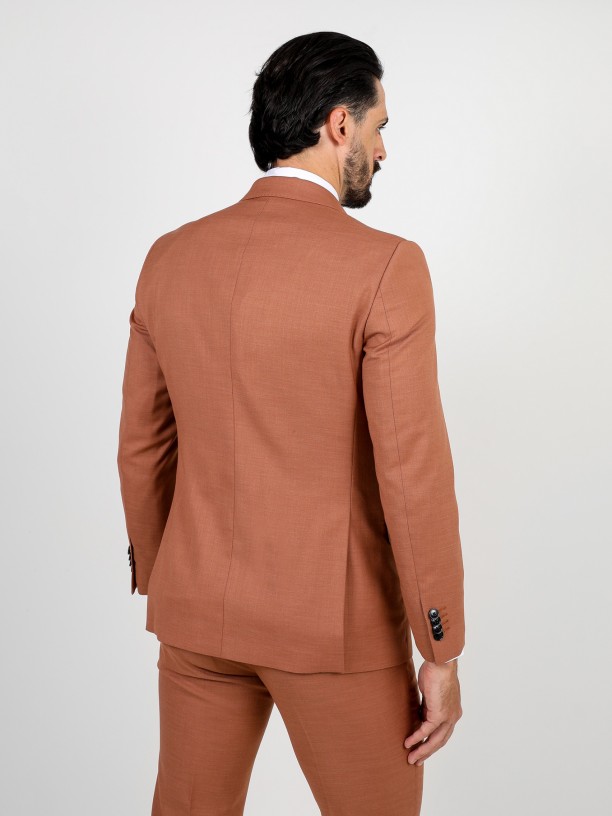 Slim fit plain suit with vest