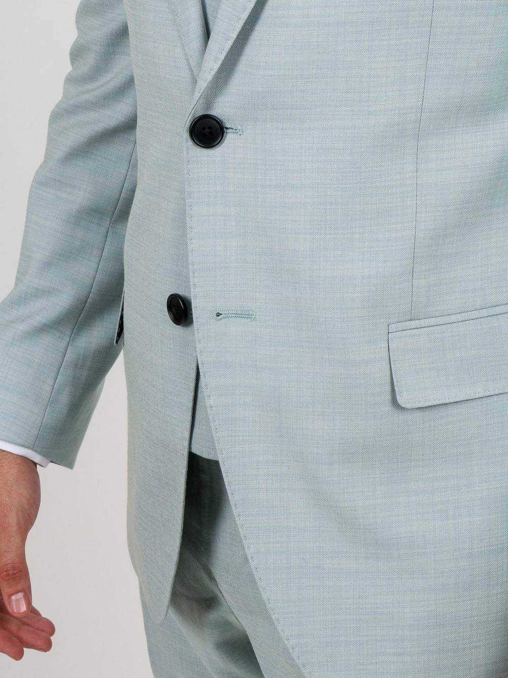 Traje liso slim fit con chaleco