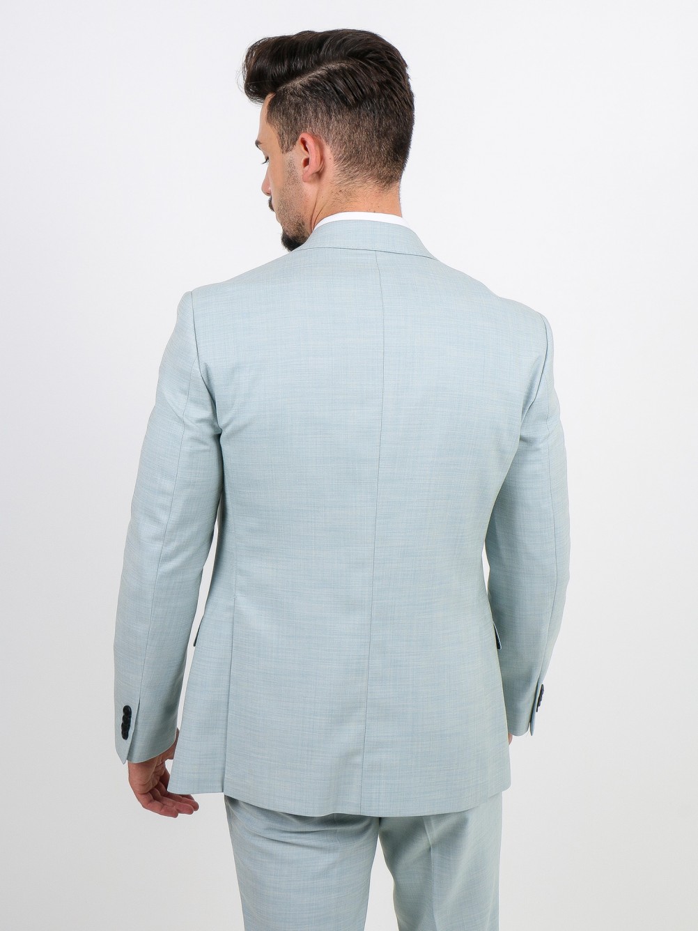 Traje liso slim fit con chaleco