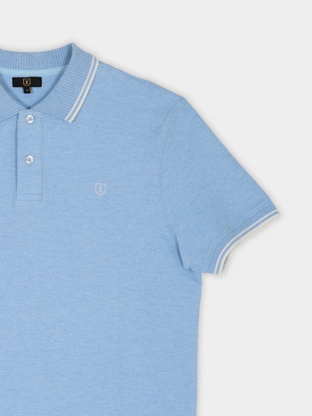 Basic 100% cotton piqu polo shirt