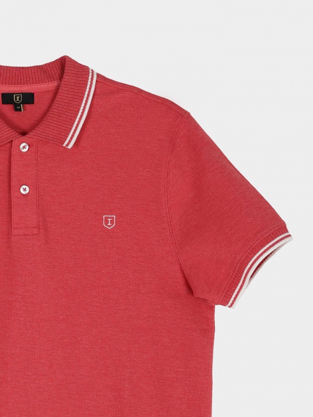 Basic 100% cotton piqu polo shirt