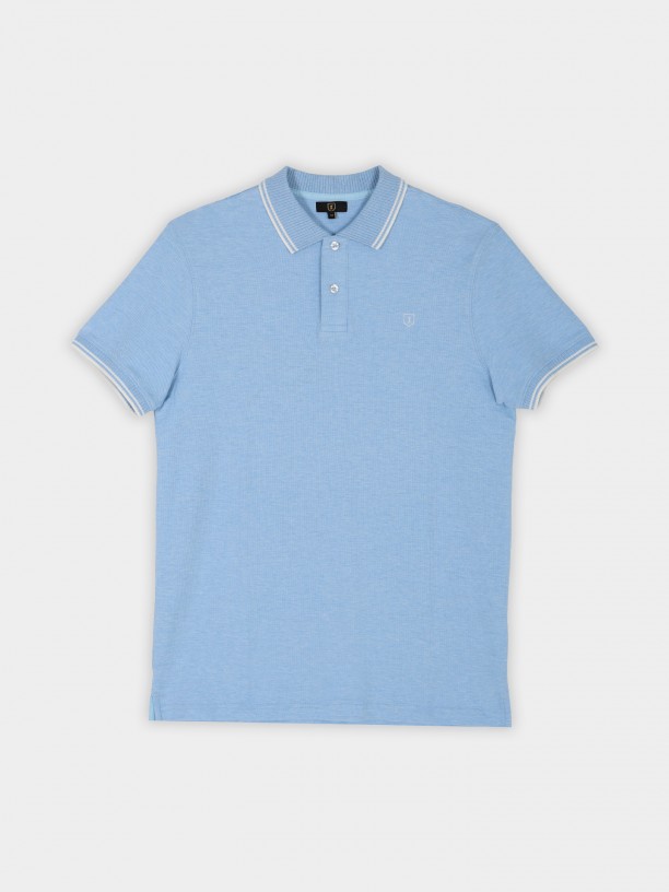 Basic 100% cotton piqu polo shirt