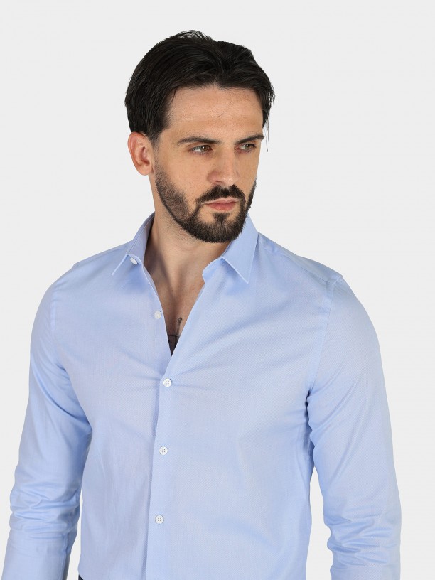 Camisa 100% algodn con micro patrn