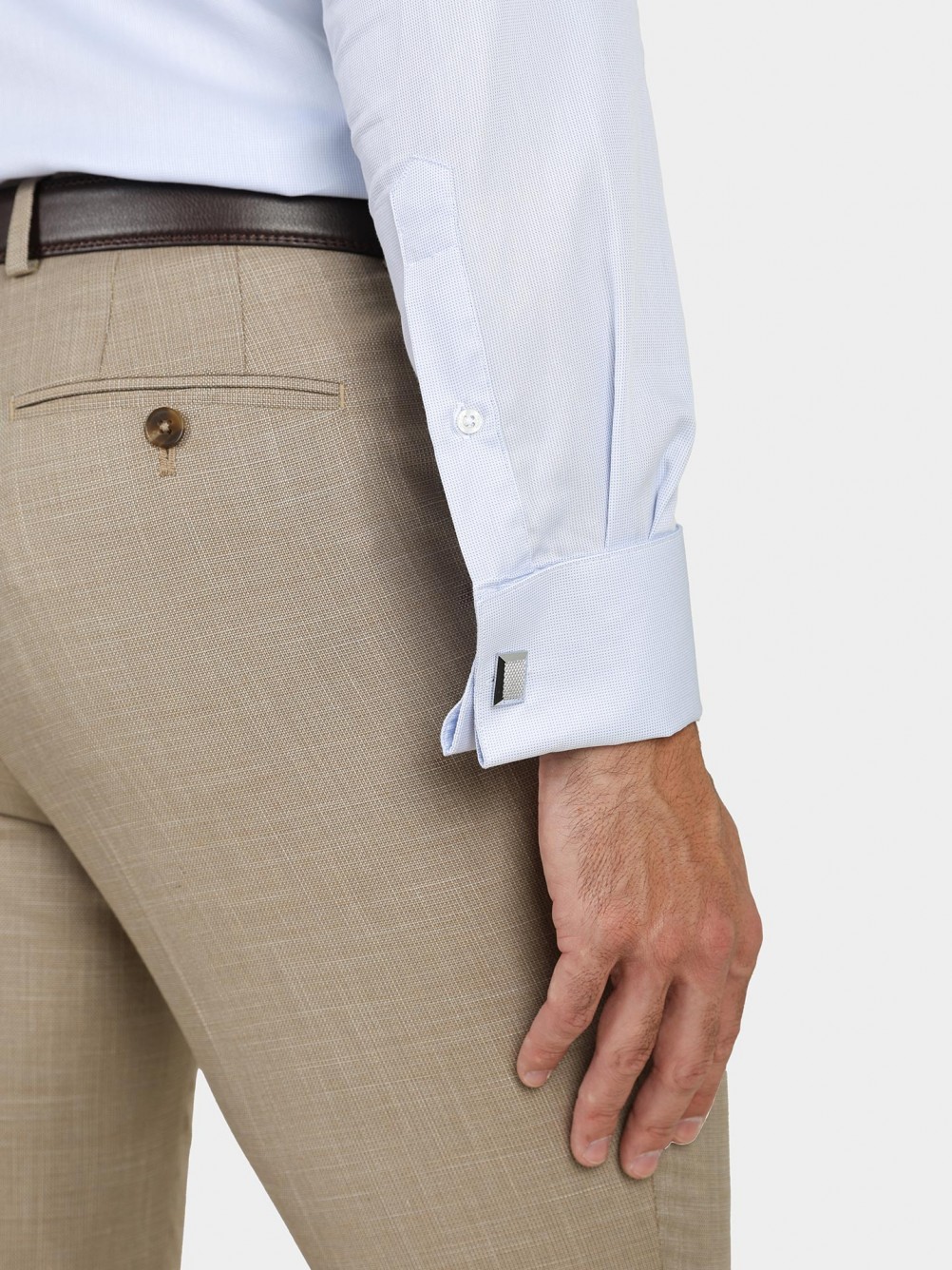 Camisa clássica regular fit para botão de punho