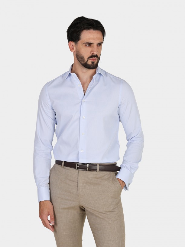 Camisa clssica regular fit para boto de punho