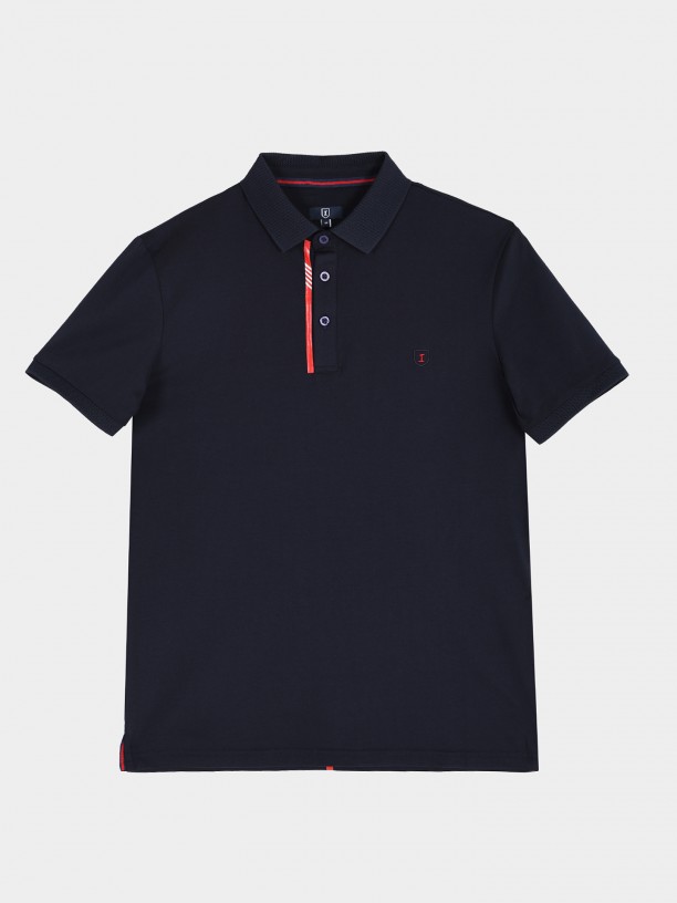 Cotton polo shirt with back detail