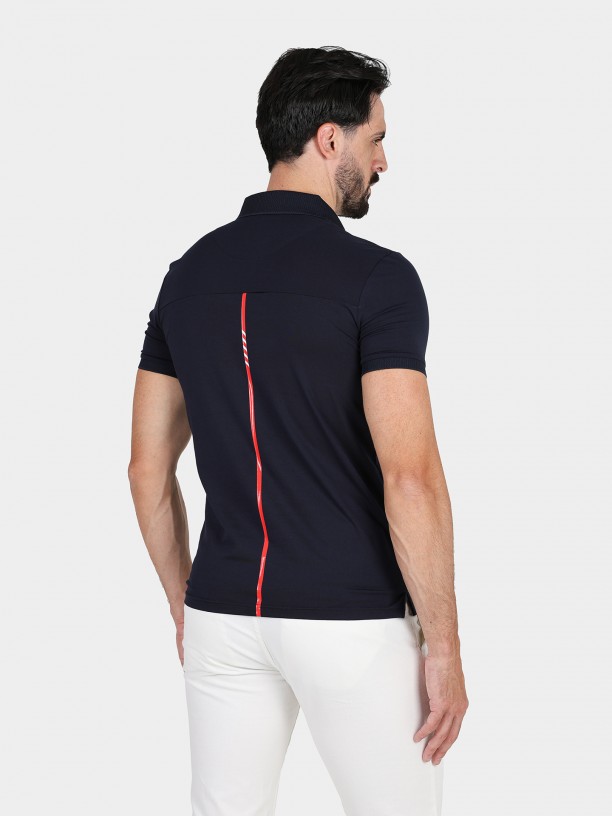 Cotton polo shirt with back detail