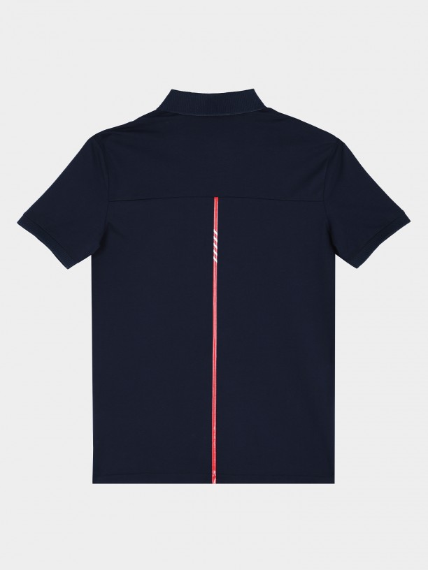 Cotton polo shirt with back detail