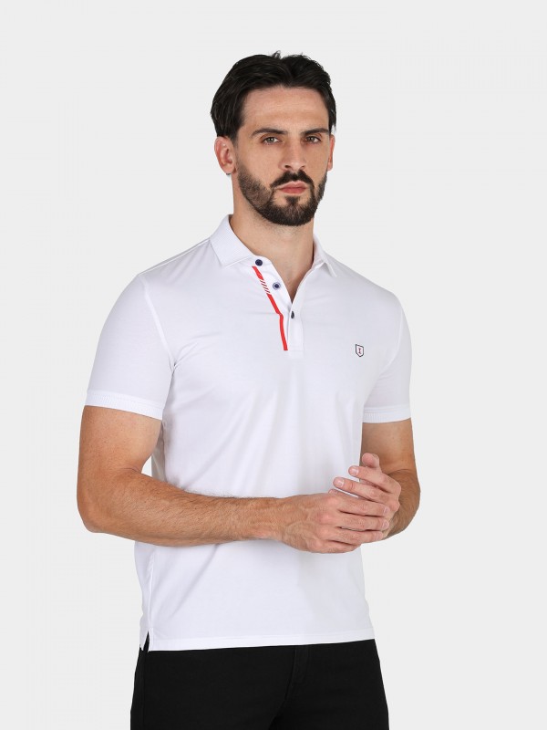 Cotton polo shirt with back detail