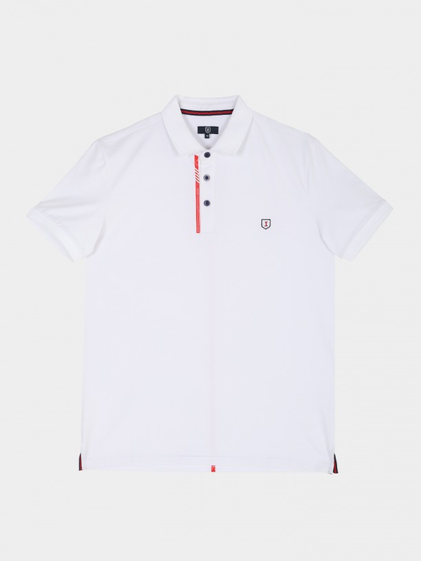 Cotton polo shirt with back detail