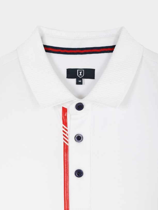 Cotton polo shirt with back detail