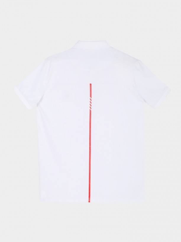 Cotton polo shirt with back detail